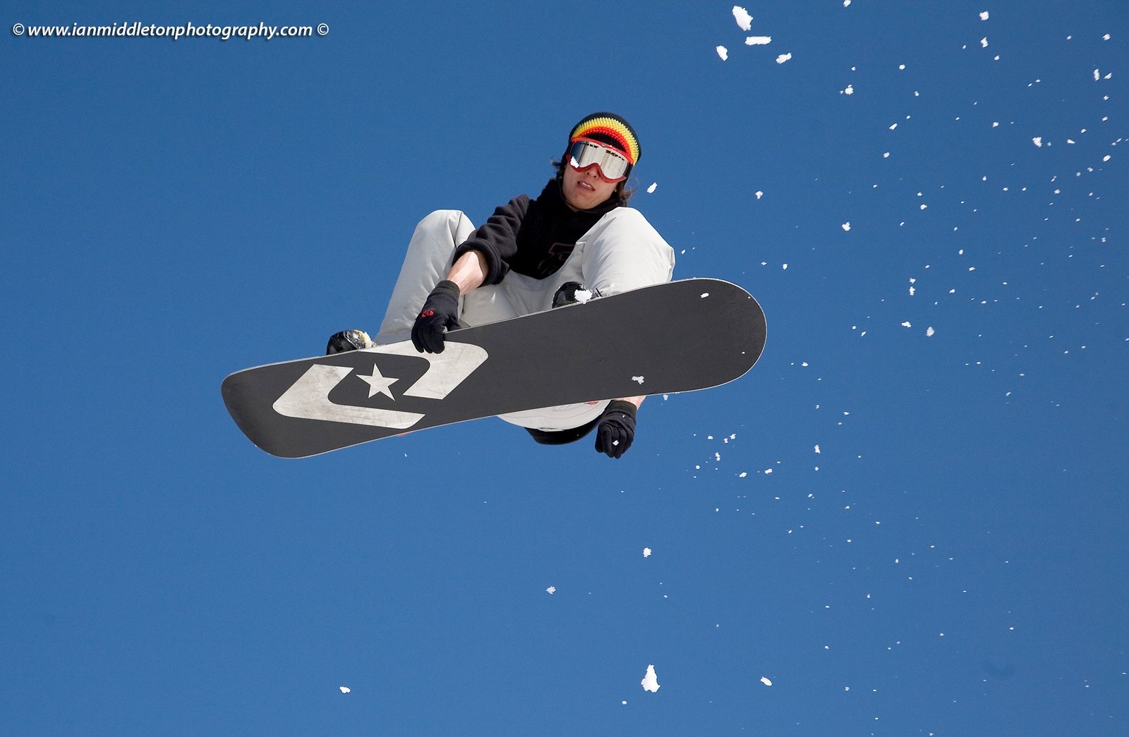 Snowboard jumper at Vogel Mountain, Slovenia