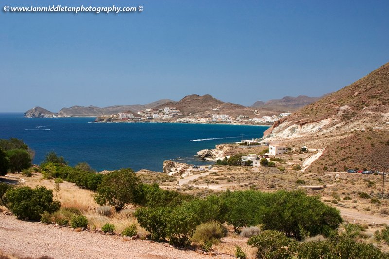 Landscape around San Jose in Cabo de Gata, Costa del Sol, Andaluci, Spain. Cabo de Gata is Europe's only desert and the dryest place in the whole of Europe.