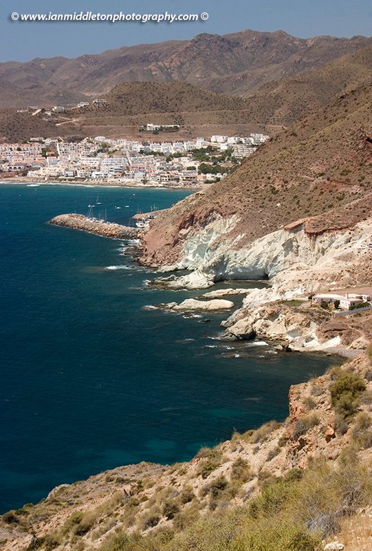 Landscape around San Jose in Cabo de Gata, Costa del Sol, Andaluci, Spain. Cabo de Gata is Europe's only desert and the dryest place in the whole of Europe.