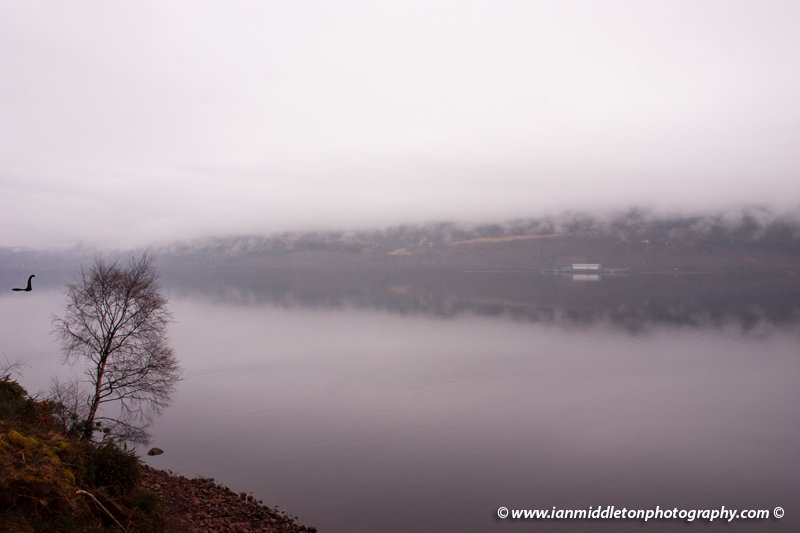 Rainy Morning at Loch Ness in Scotland.