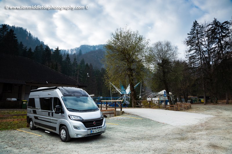 Car park at Zaka campsite in Bled