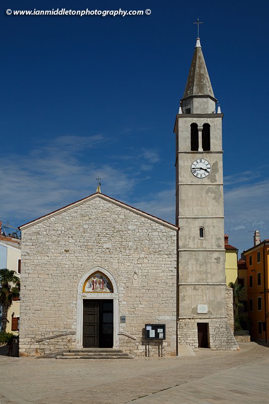 The parish church of St Kuzma and Damjan in Fažana, north of Pula, Istria, Croatia.
