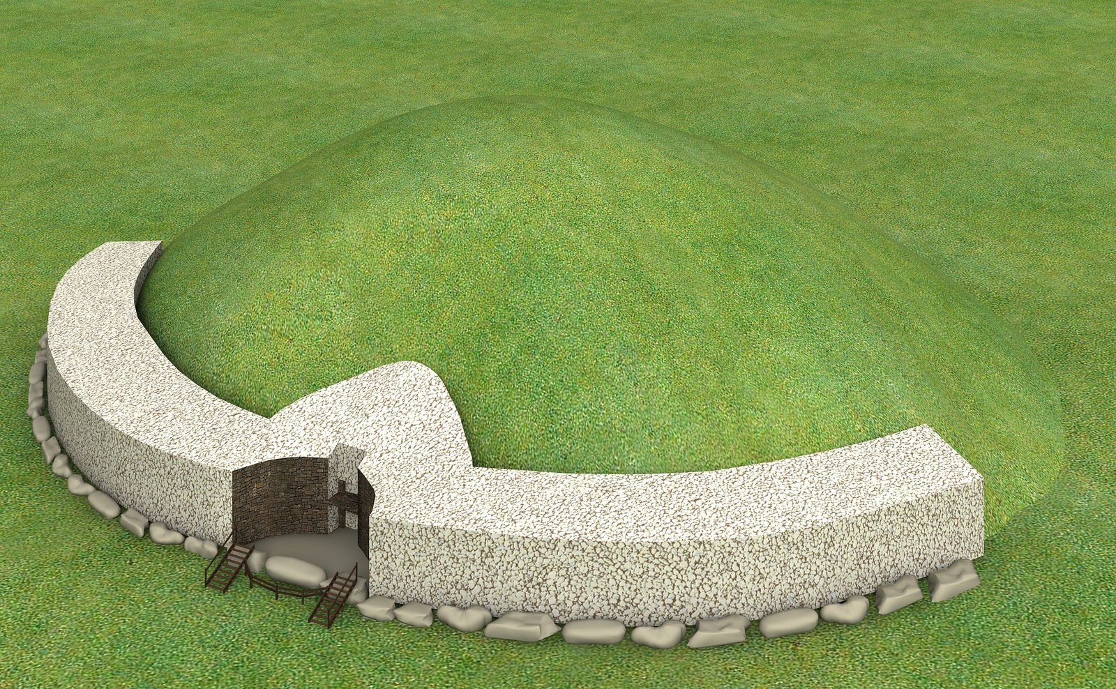 Model of the Newgrange passage cairn.