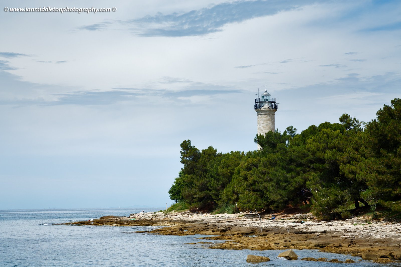 Savudrija Lighthouse seen from Basanija, Istria Coast, Croatia.