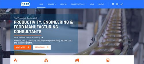 Total Productivity Solutions Ltd - wordpress website designed by Ian Middleton
