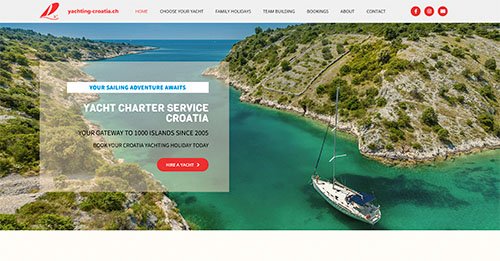 wordpress website design example - Yachting Croatia
