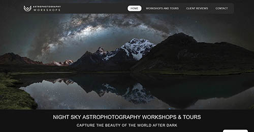 Astrophotography workshops & Tours website