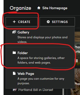 Create a folder in Smugmug